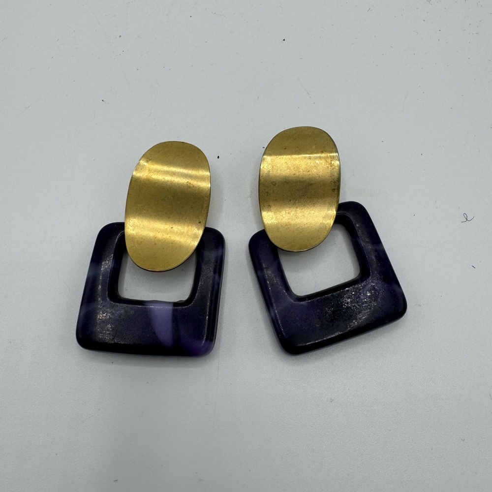 Purple & Gold Vintage Earrings